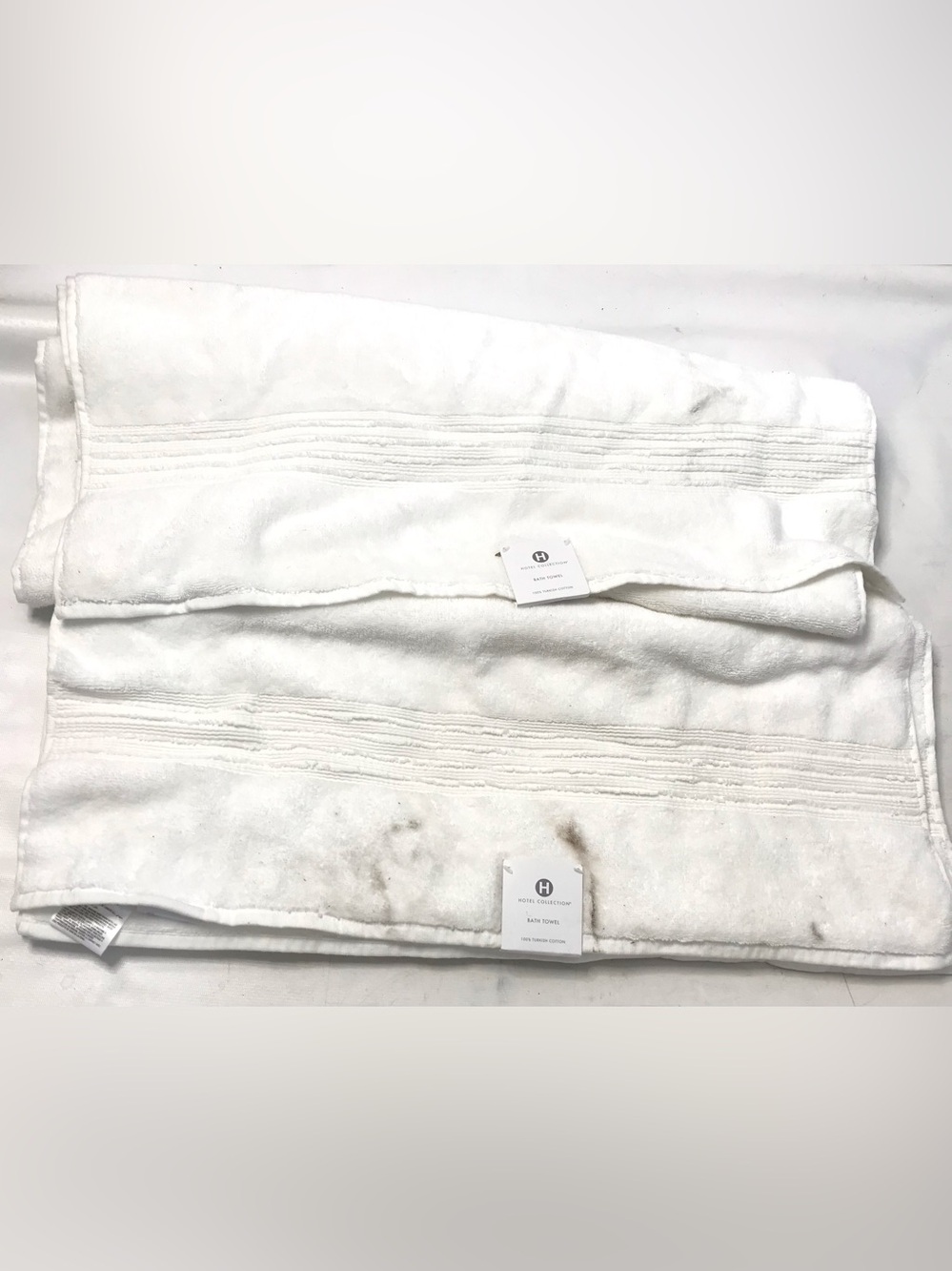 (2) Hotel Collection Bath Sheets Towels 30 x 56 Inch 100% Turkish Cotton